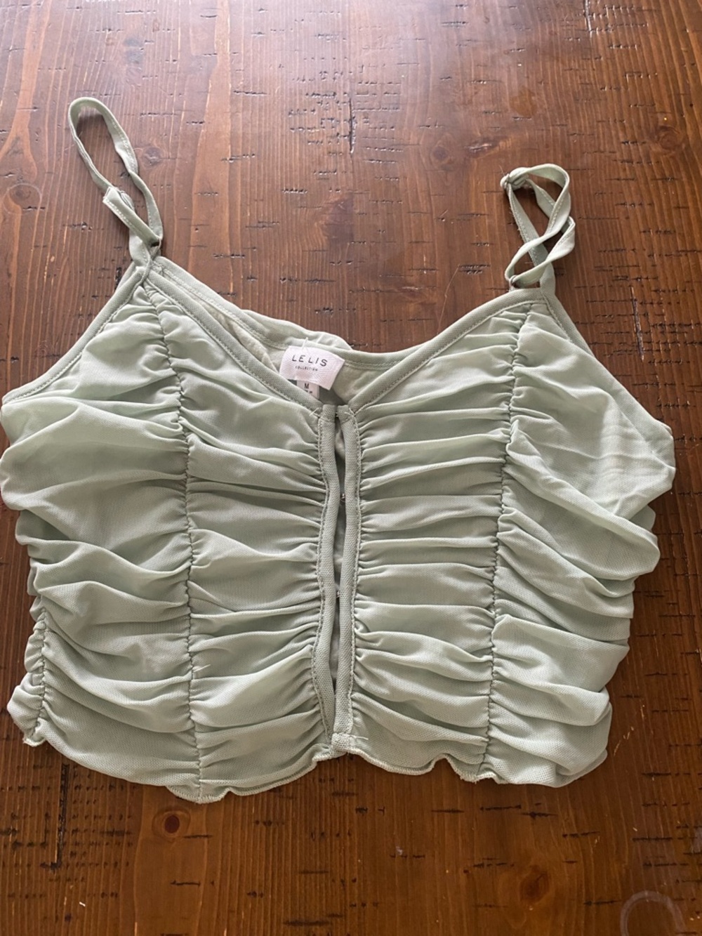 Le Lis Sage Ruched Spaghetti-Strap Crop Cami